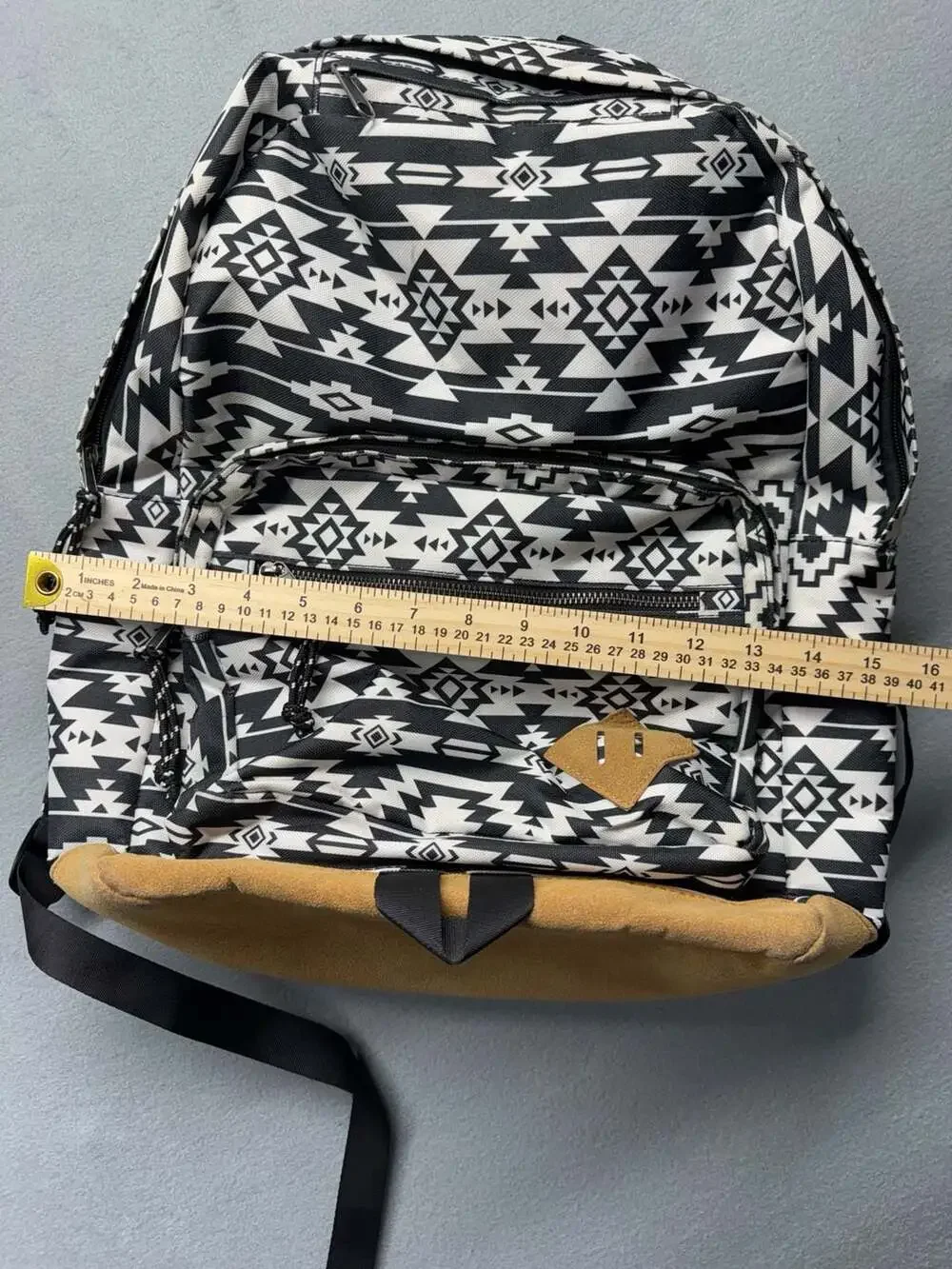 No Boundaries Black and White Aztec Print Geometric Backpack
